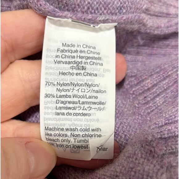 NWT J. Crew Mercantile men's pullover sweater M marled purple gray wool blend - Picture 7 of 7